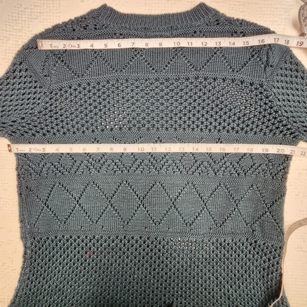 Sugar Lips Navy Blue Knit Bell Sleeve Sweater Size M/L - Picture 10 of 12